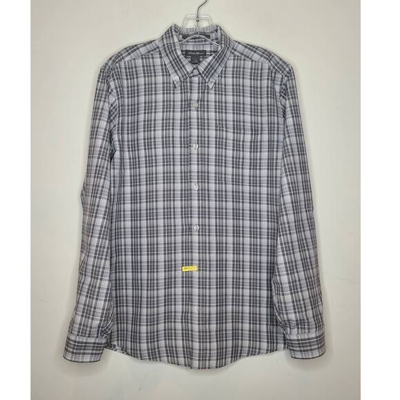 Eddie Bauer gray plaid long sleeve button down shirt - medium - Picture 1 of 3